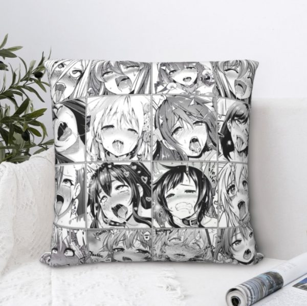 Ahegao Otaku Anime Dripping Drooling Anime Weeb Love Print Pillow Case Art Cushion Covers for Sofa 7 - Ahegao Shop