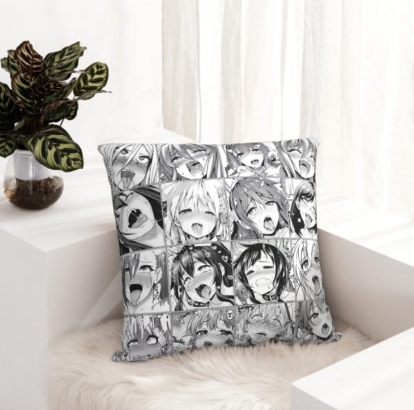 Ahegao Otaku Anime Dripping Drooling Anime Weeb Love Print Pillow Case Art Cushion Covers for Sofa 8 - Ahegao Shop