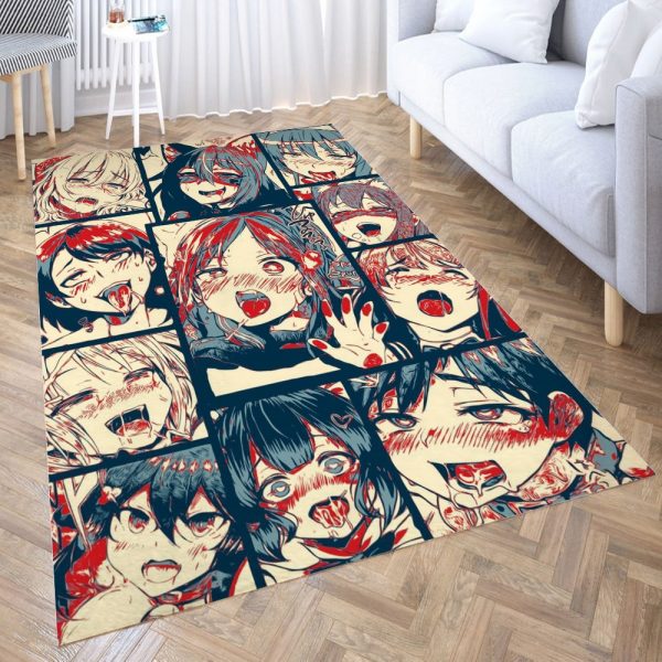 Ahegao comeback Carpet for Living Room 3D Anime Cartoon Rug Gamer Teen Room Bedside Lounge Rug 1 - Ahegao Shop