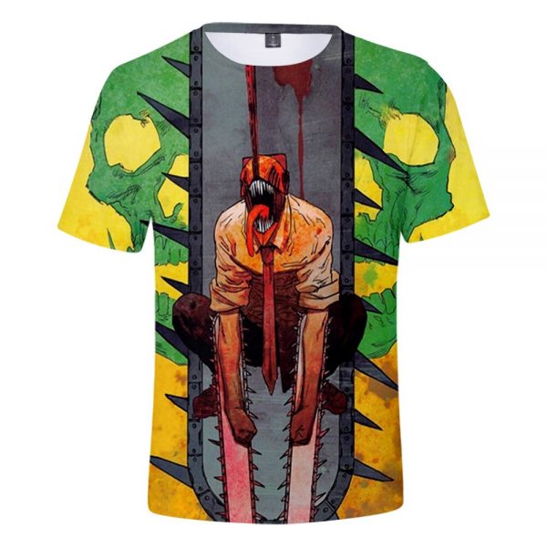 2021 Anime Chainsaw Man 3D Print T shirts Women Men Fashion Summer Short Sleeve T Shirts 3 - Ahegao Shop