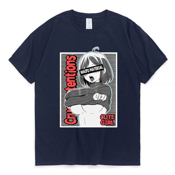 Ahegao Face Cute Waifu for Hentai Otaku Essential T Shirt Kawaii Anime Printed T Shirt Short 4 - Ahegao Shop