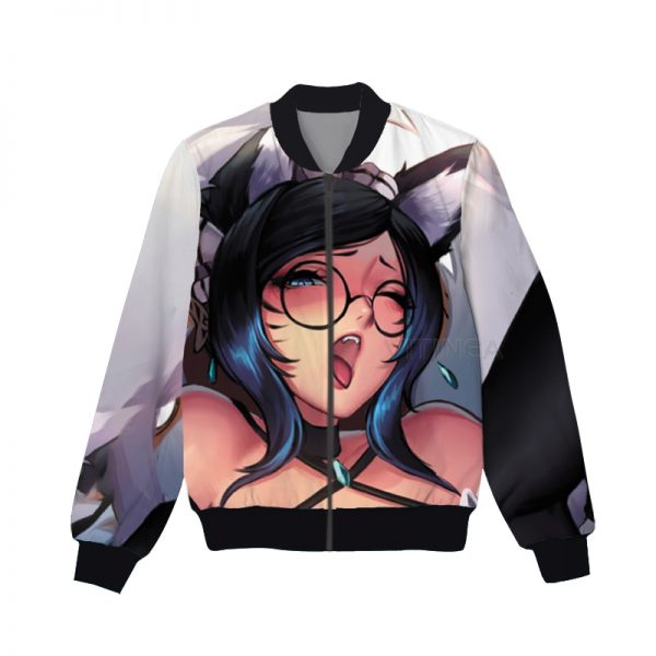 Ahegao Sweatshirt Anime 3D Print Men Women Streetwear Hentai Pattern Hip Hop Zip Thin Jacket Harajuku - Ahegao Shop
