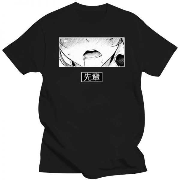 Hentai Waifu Lewd Sexy Senpai Love Hentai Ahegao Otaku Vaporwave Print Tshirt Women Men Summer Cotton - Ahegao Shop