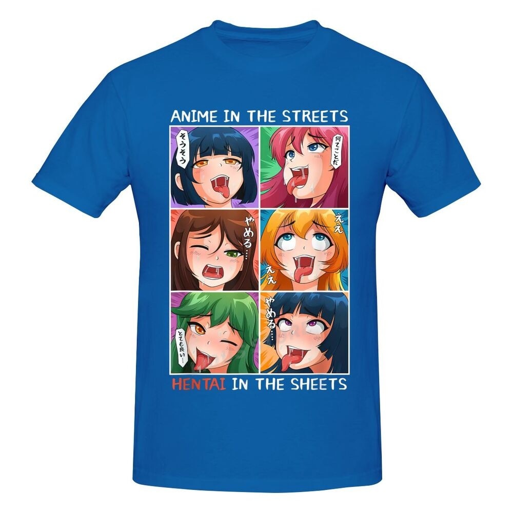 Hentai Ahegao Hentai In The Sheets Ecchi Anime T shirt Harajuku Clothing T-shirt Cotton Sweatshirts Graphics Tshirt Tee Top