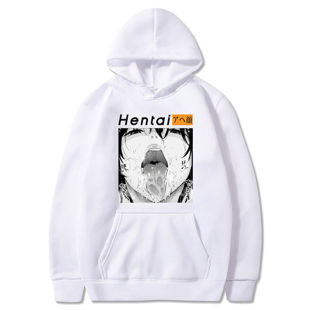 New Hentai Anime Manga Hoodies Ahegao Print Streetwear Men Women Oversized Sweatshirts Fashion Unisex Pullovers