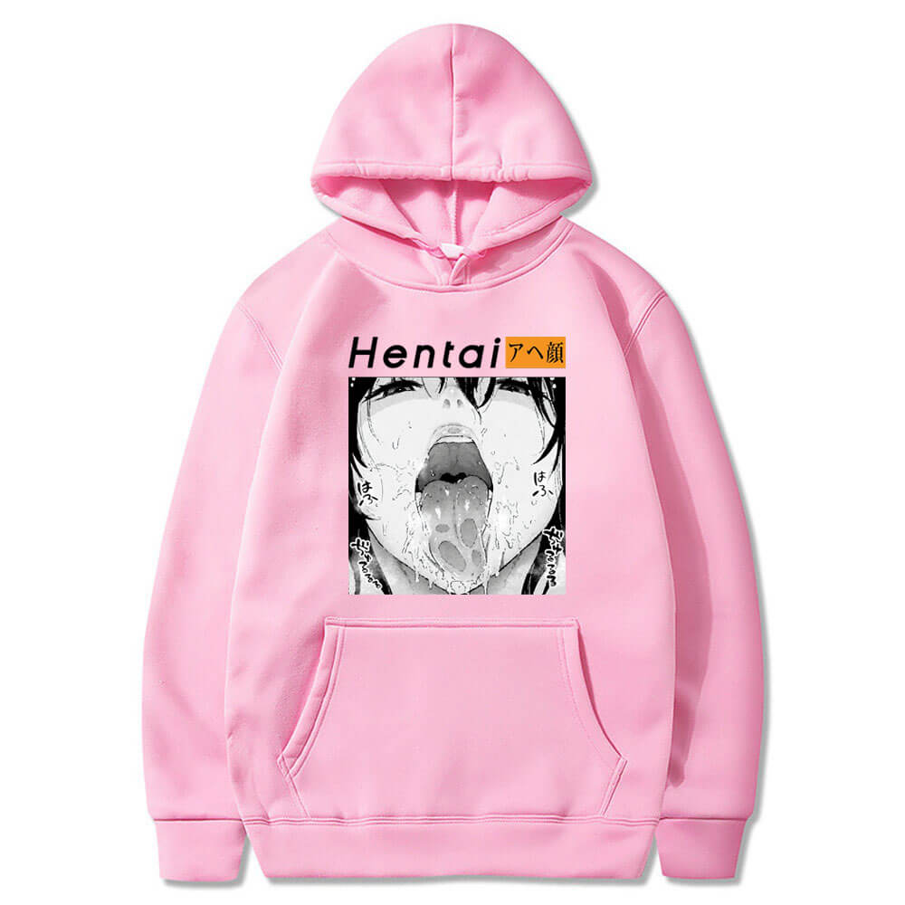 New Hentai Anime Manga Hoodies Ahegao Print Streetwear Men Women Oversized Sweatshirts Fashion Unisex Pullovers