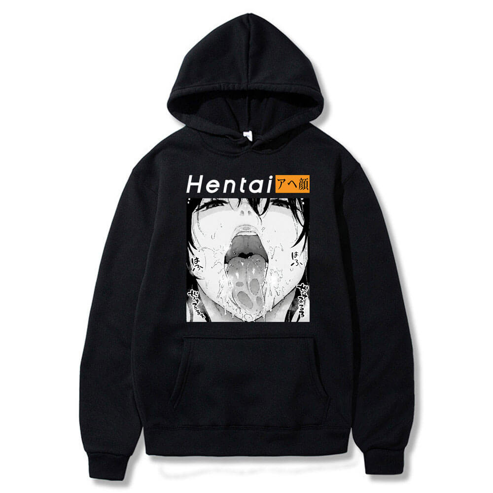 New Hentai Anime Manga Hoodies Ahegao Print Streetwear Men Women Oversized Sweatshirts Fashion Unisex Pullovers