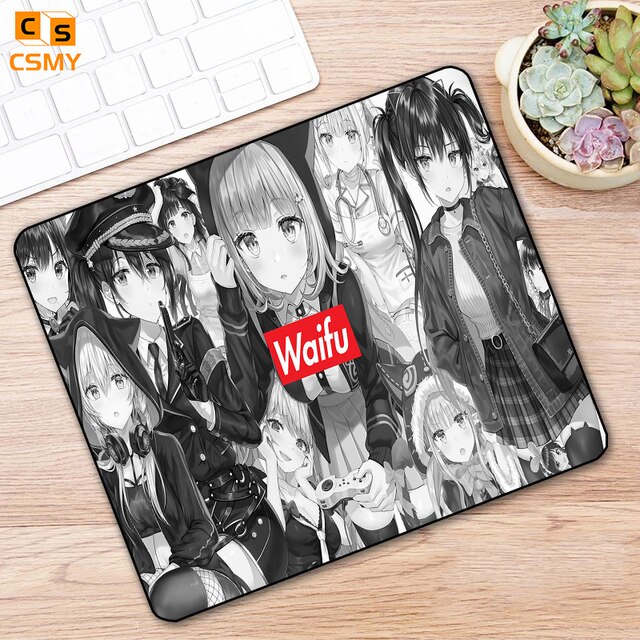 Cute Anime Girl Blue Mouse Pads  Desk Mats  Zazzle